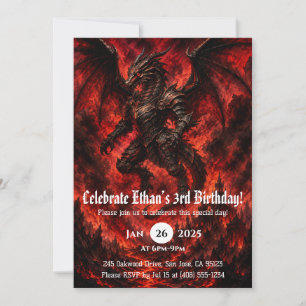 Invitation Anniversaire Dragon Aquarelle