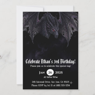 Invitation Anniversaire Dragon Aquarelle