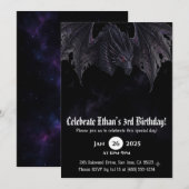 Invitation Anniversaire Dragon Aquarelle (Devant / Derrière)