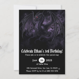 Invitation Anniversaire Dragon Aquarelle