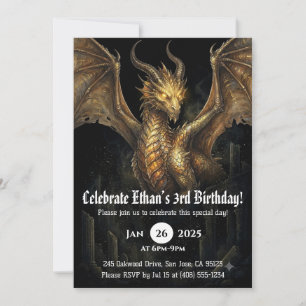 Invitation Anniversaire Dragon Aquarelle