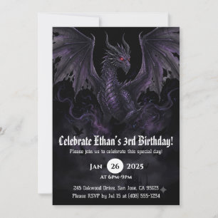 Invitation Anniversaire Dragon Aquarelle