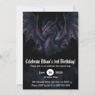 Invitation Anniversaire Dragon Aquarelle