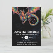 Invitation Anniversaire Dragon Aquarelle (Debout devant)