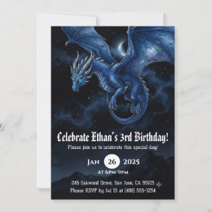 Invitation Anniversaire Dragon Aquarelle