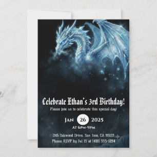 Invitation Anniversaire Dragon Aquarelle