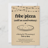 Invitation anniversaire drôle avec pizza gratuite (Devant)