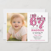 Invitation Anniversaire drôle de 7 ans | “J'avais 6 ans, main (Devant)