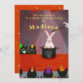 Invitation Anniversaire drôle de chat pour enfants (Devant / Derrière)