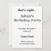 Invitation anniversaire drôle de journée en milieu de semaine (Dos)