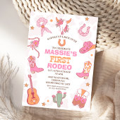 Invitation Anniversaire du 1er Rodéo rose orange