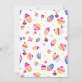 Invitation Anniversaire du 4 juillet gâteau rose avec drapeau (Dos)