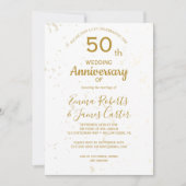 Invitation Anniversaire du 50e Mariage d'or chic (Devant)