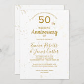 Invitation Anniversaire du 50e Mariage d'or chic (Devant / Derrière)