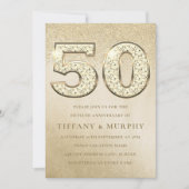 Invitation Anniversaire du 50e Mariage d'or moderne (Devant)