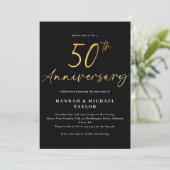 Invitation Anniversaire du 50e Mariage d'or simple (Debout devant)
