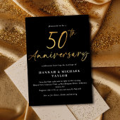 Invitation Anniversaire du 50e Mariage d'or simple