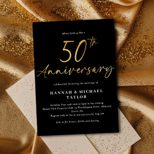 Invitation Anniversaire du 50e Mariage d'or simple