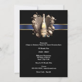 Invitation Anniversaire du baccalauréat | vin mousseux chic (Dos)