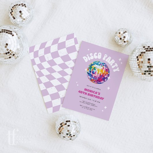 Invitation Anniversaire du bal Disco Retro