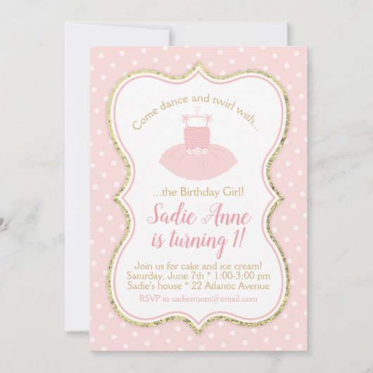 Invitation Anniversaire du Ballet Tutu (Devant)