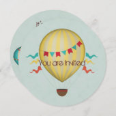 Invitation Anniversaire du ballon à air chaud (Devant / Derrière)