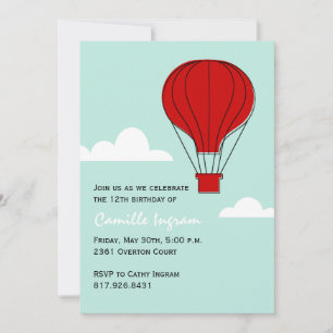 Invitation Anniversaire du ballon à air chaud
