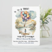 Invitation Anniversaire du ballon haut, haut et loin (Debout devant)