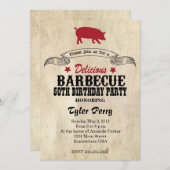 Invitation Anniversaire du barbecue (Devant / Derrière)