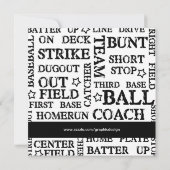 Invitation Anniversaire du baseball (Dos)