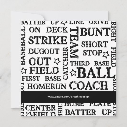 Invitation Anniversaire du baseball (Dos)