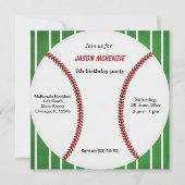 Invitation Anniversaire du baseball (Devant)