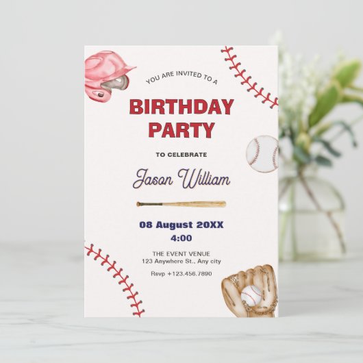 Invitation Anniversaire du baseball (Debout devant)
