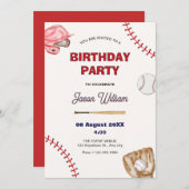Invitation Anniversaire du baseball (Devant / Derrière)