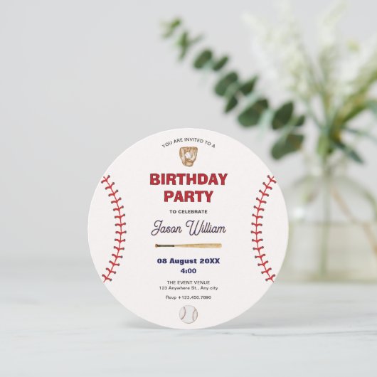 Invitation Anniversaire du baseball (Debout devant)