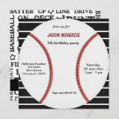 Invitation Anniversaire du baseball (Devant / Derrière)