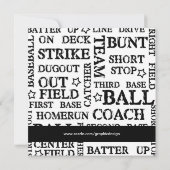 Invitation Anniversaire du baseball (Dos)