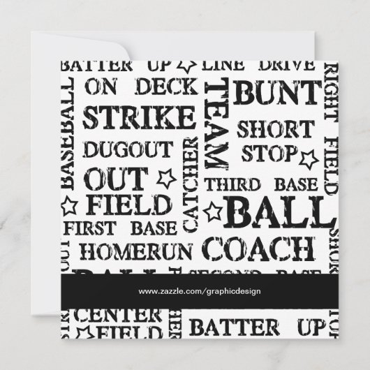 Invitation Anniversaire du baseball (Dos)