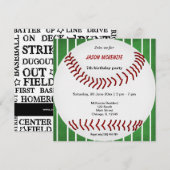 Invitation Anniversaire du baseball (Devant / Derrière)