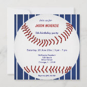 Invitation Anniversaire du baseball (Devant)