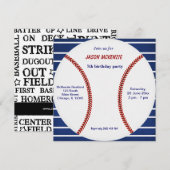 Invitation Anniversaire du baseball (Devant / Derrière)