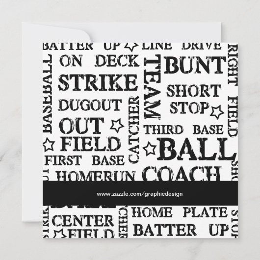 Invitation Anniversaire du baseball (Dos)