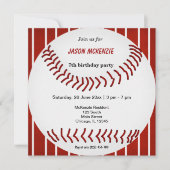 Invitation Anniversaire du baseball (Devant)