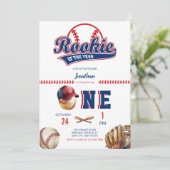 Invitation Anniversaire du baseball | Photo 1er anniversaire (Debout devant)