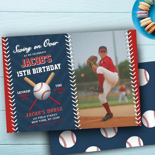 Invitation Anniversaire du baseball | Swing on Over Party