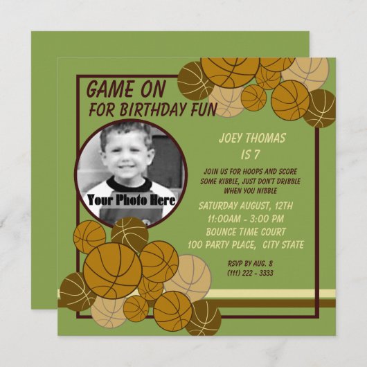 Invitation Anniversaire du basket-ball (Devant / Derrière)