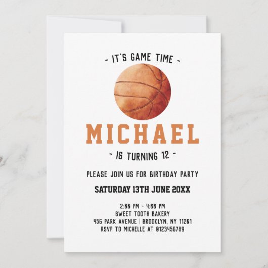 Invitation Anniversaire du basket-ball (Devant)