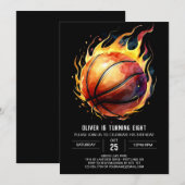 Invitation Anniversaire du Basket-ball sport élégant enchanté (Devant / Derrière)