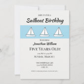 Invitation Anniversaire du bateau à voile (Devant)