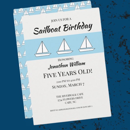 Invitation Anniversaire du bateau à voile